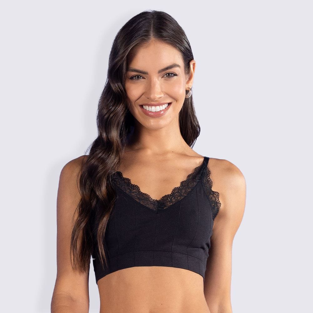Sutiã Top Sem Costura Com Renda Camila Moretti