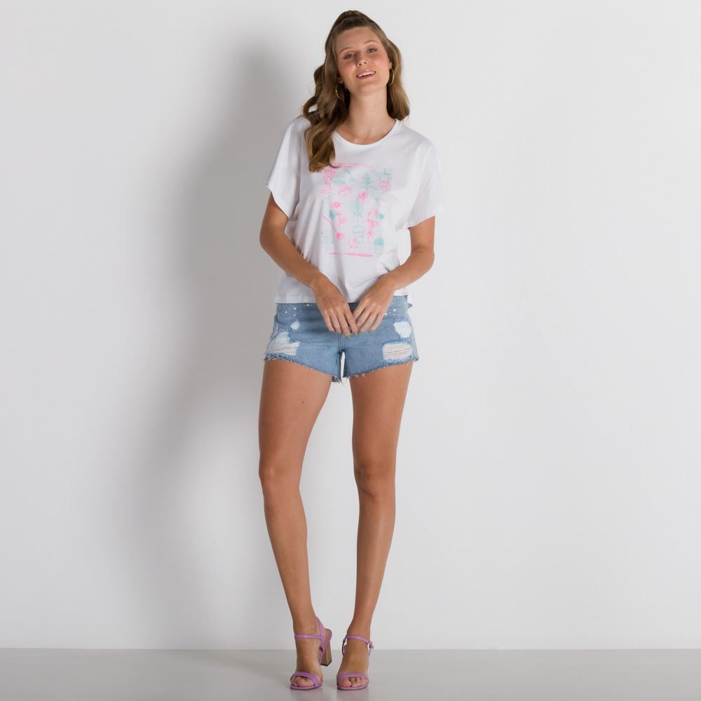 T-shirt com Elementos de Jardinagem Patricia Foster