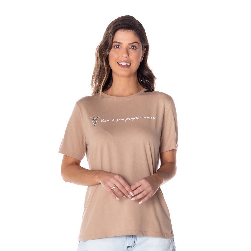 T-Shirt Silk Frase Patrícia Foster