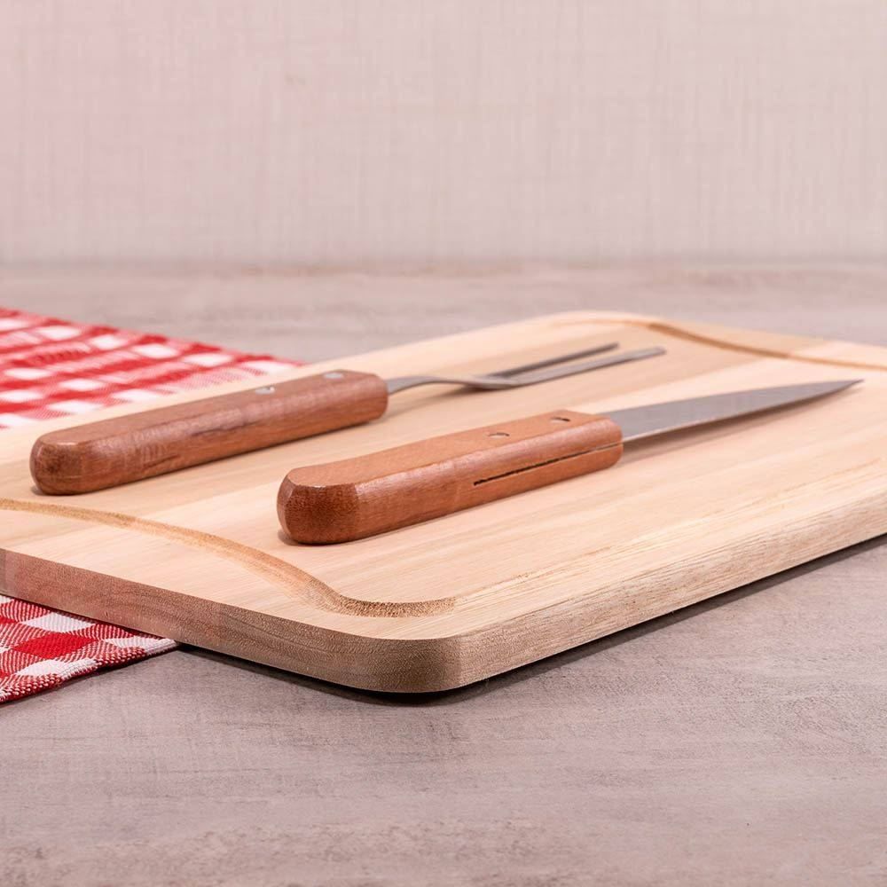 Tábua Para Churrasco 39X25cm Com Garfo E Faca Stolf - 343-STD