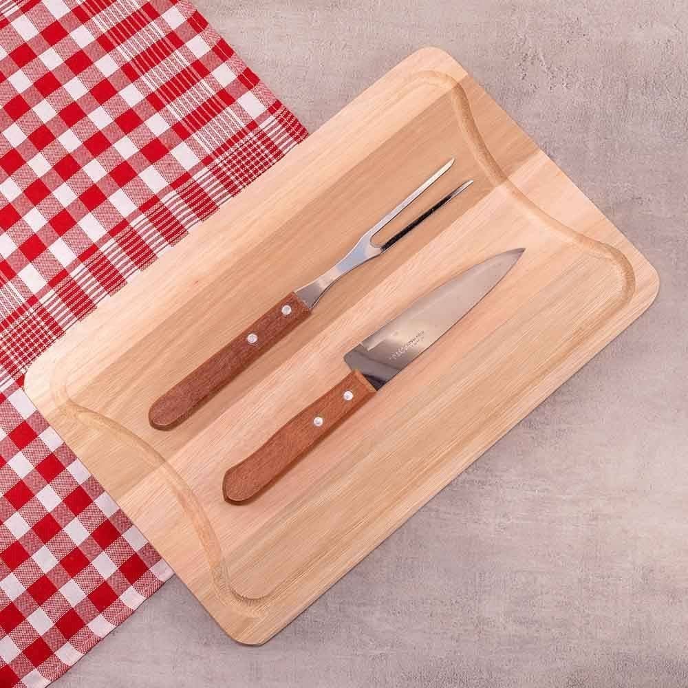 Tábua Para Churrasco 39X25cm Com Garfo E Faca Stolf - 343-STD