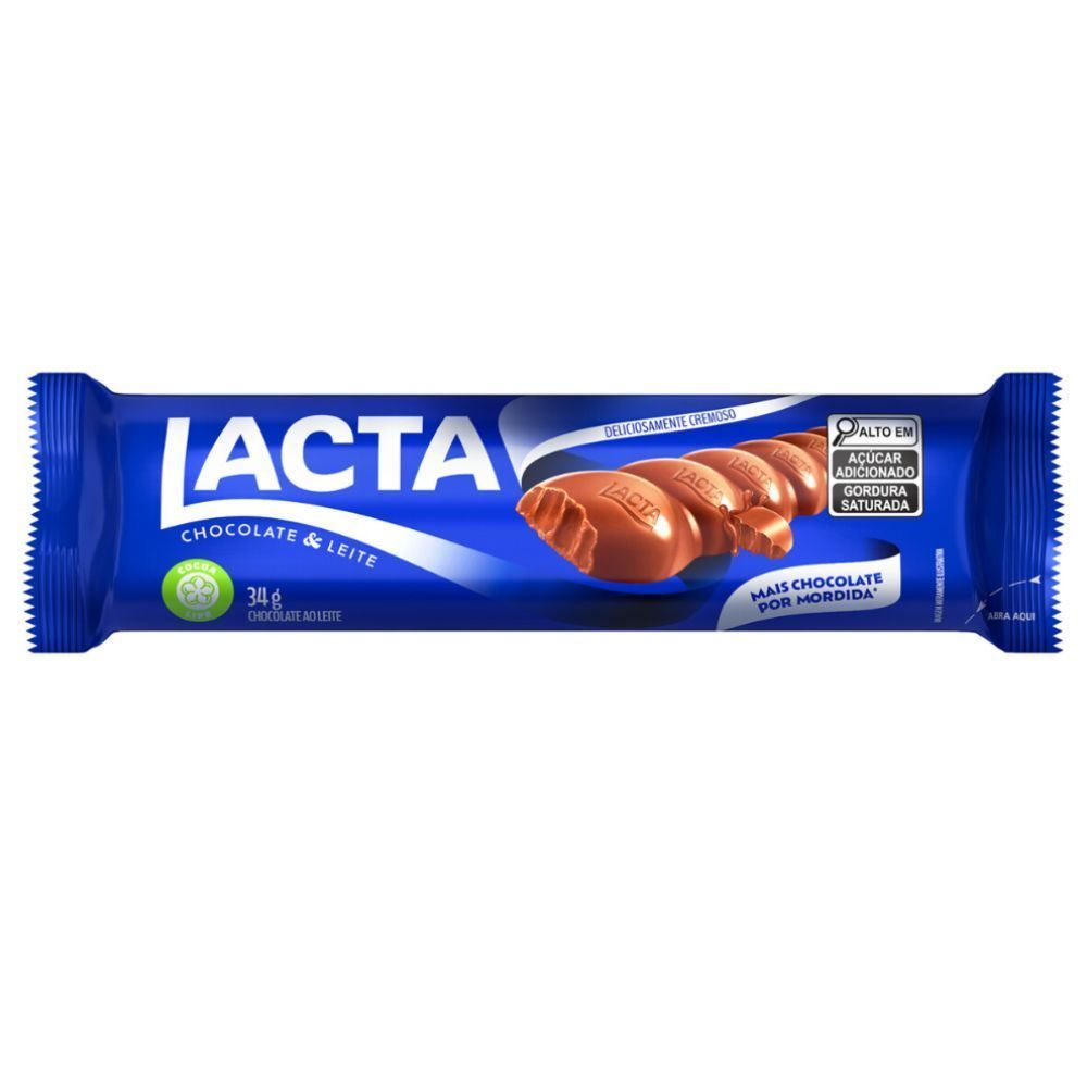 Tablete Chocolate Ao Leite Lacta - 34g
