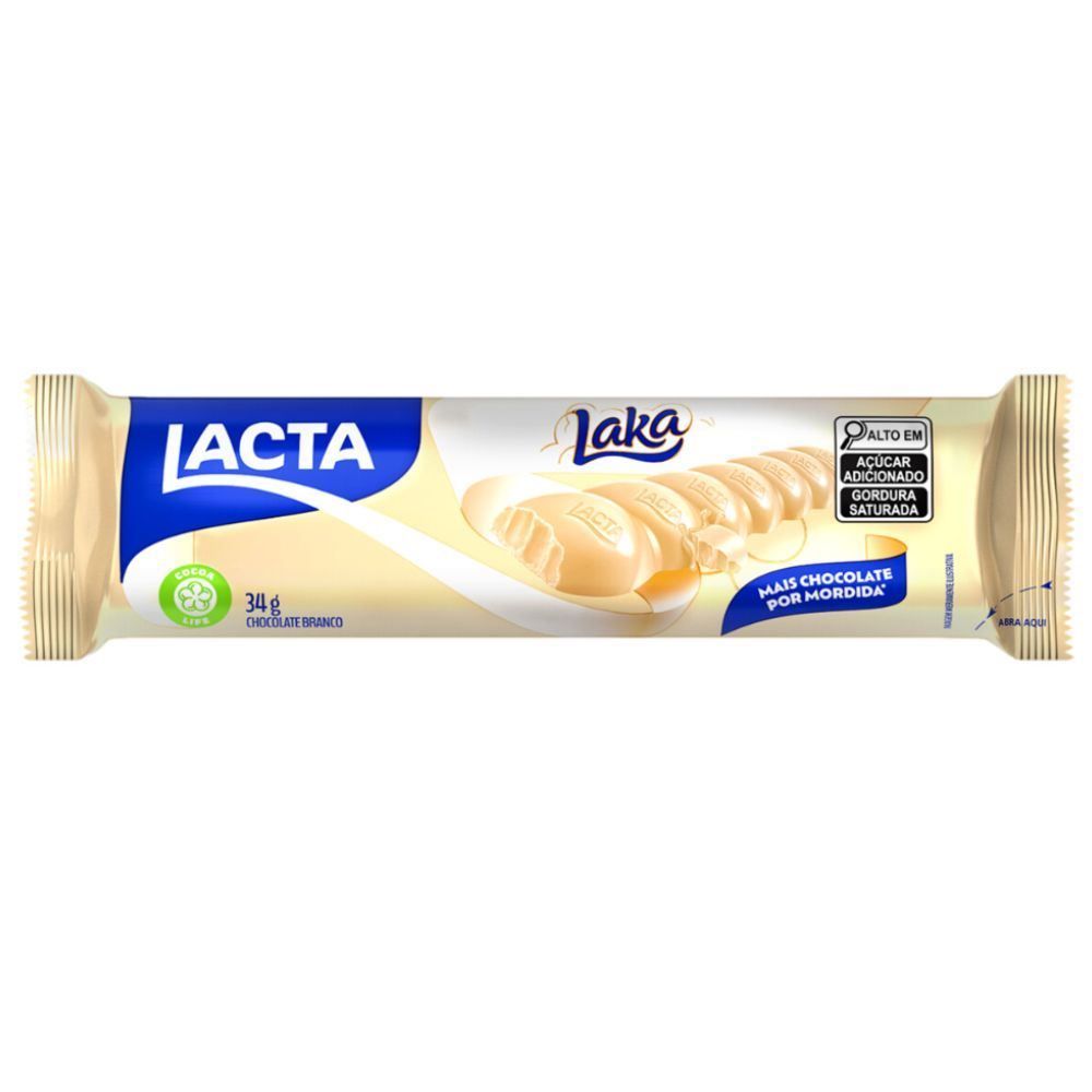 Tablete Chocolate Branco Laka Lacta - 34g