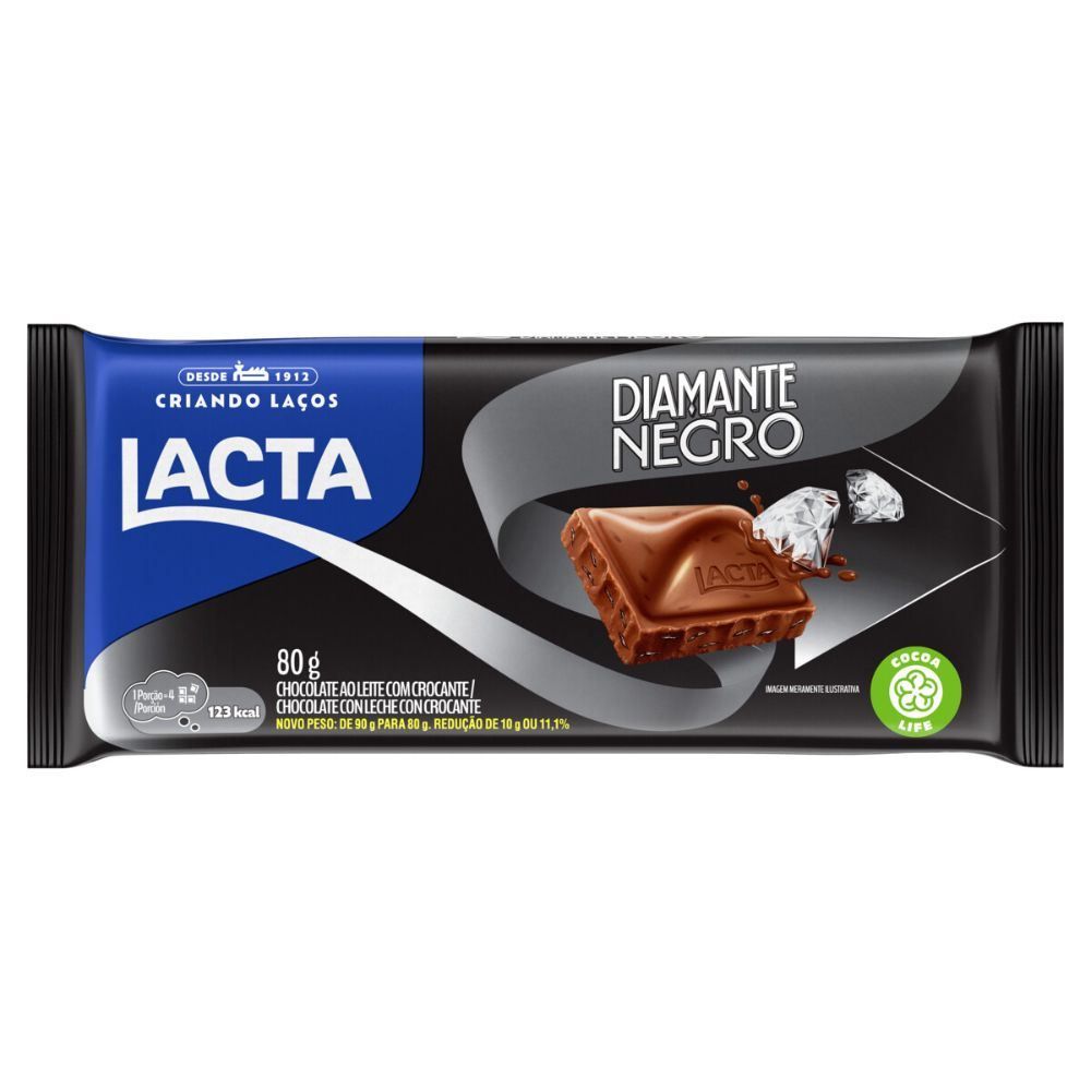 Barra De Chocolate Diamante Negro Lacta - 80G