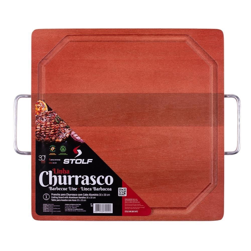 Tábua De Churrasco 30X30cm Com Cabo Alumínio Stolf - 781