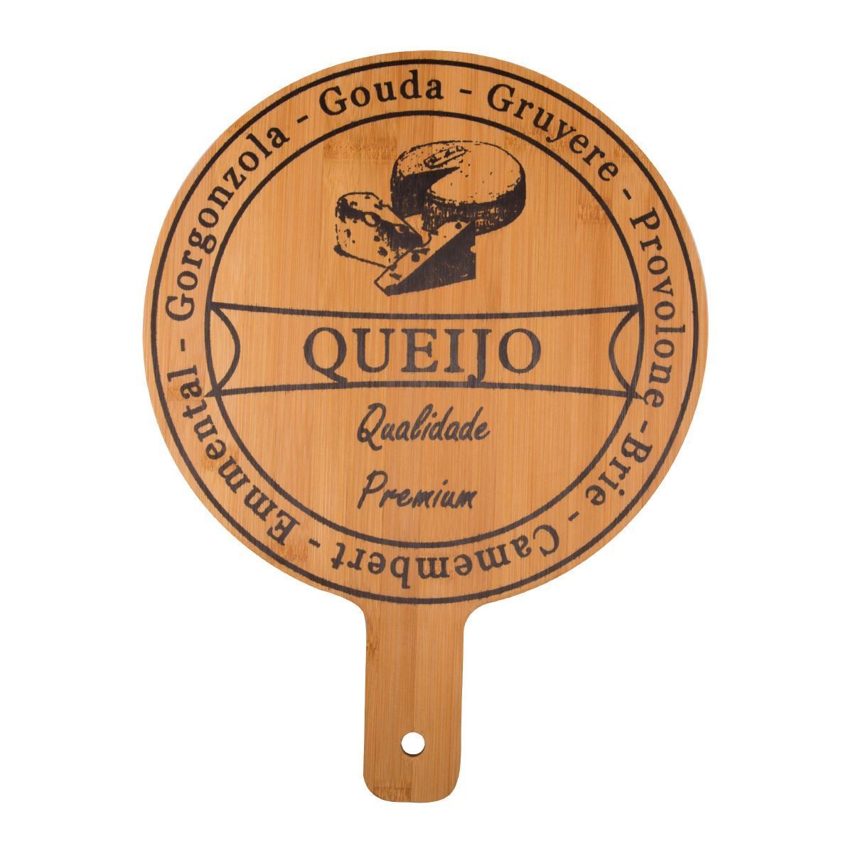 Tábua De Corte Para Queijo Redonda Havan Casa 40Cm - Bambu