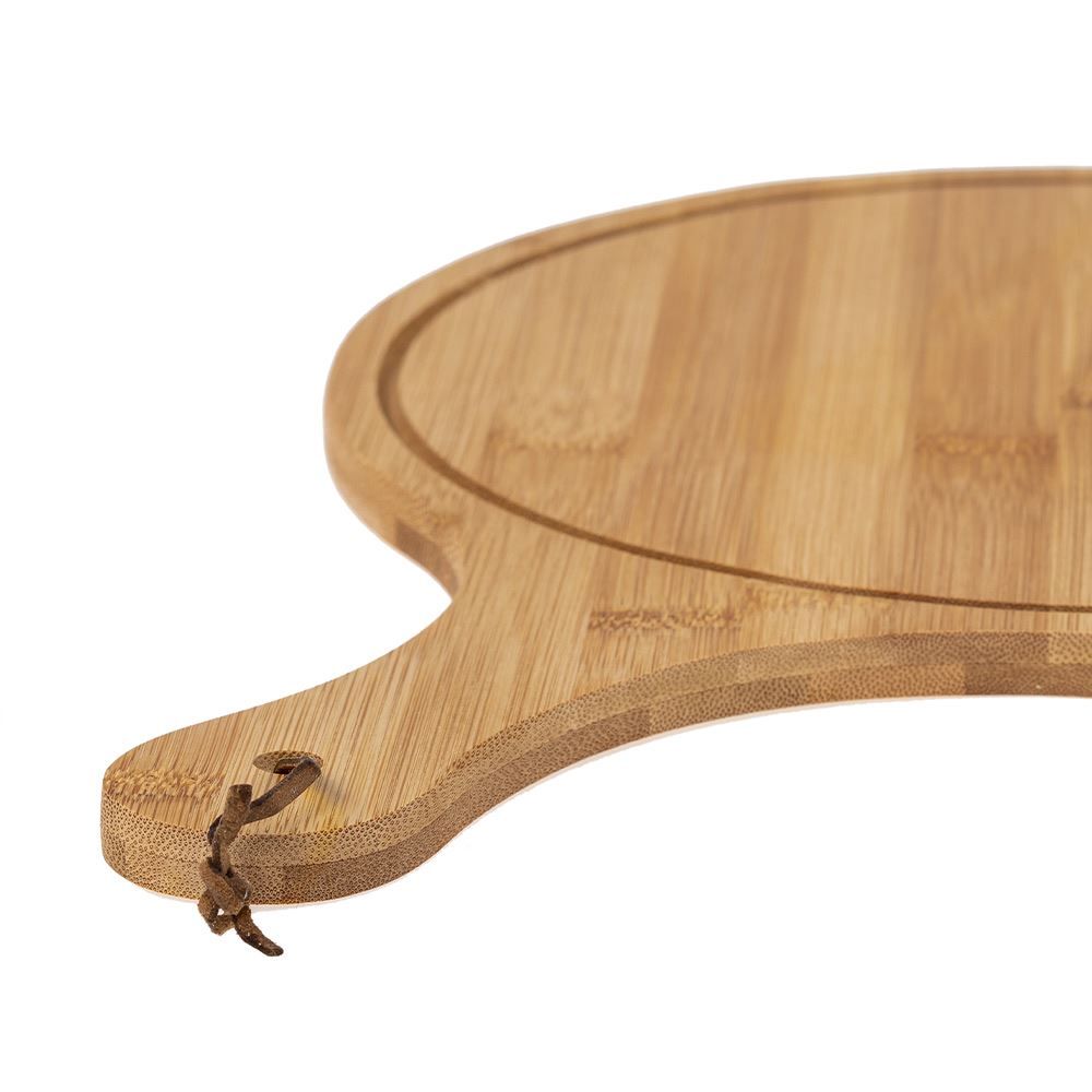 Tábua Gourmet Redonda Com Alça Ecokitchen 26Cm Mimo - Bambu