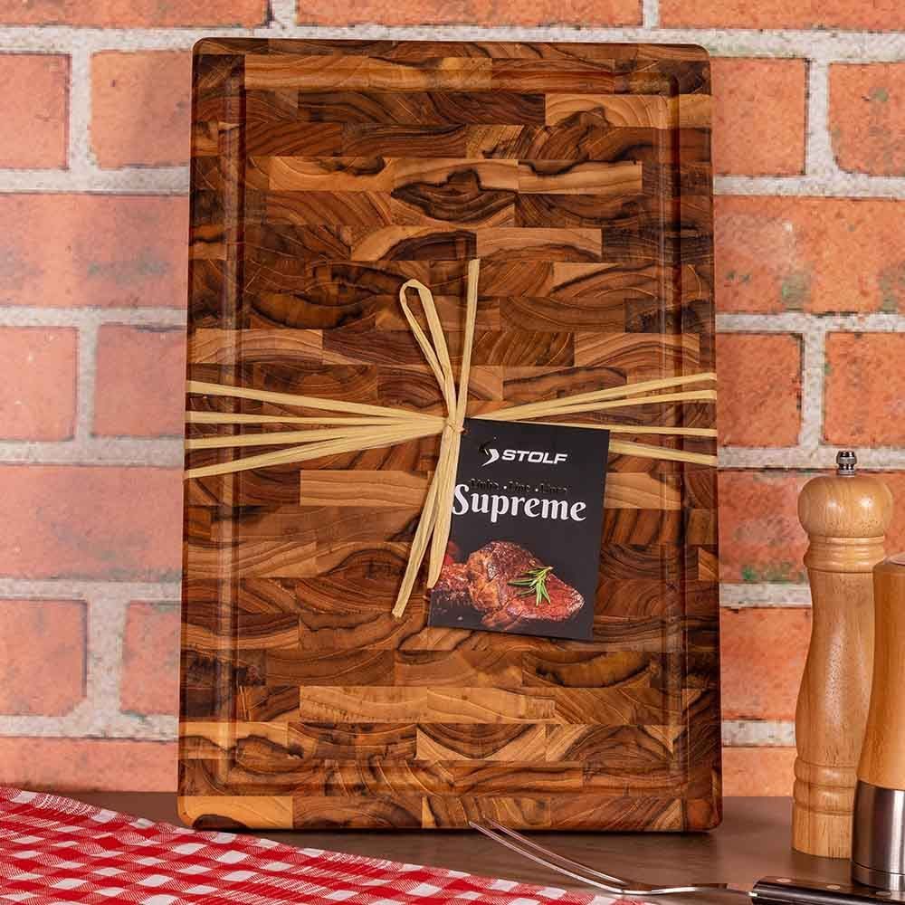 Tábua Para Churrasco Multiuso De Madeira Invertida Teca Stolf - 933-STD