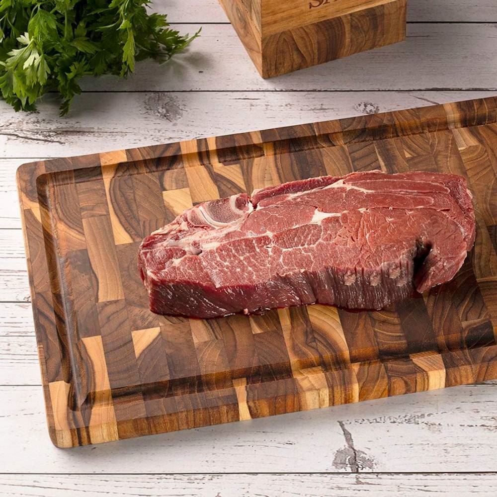 Tábua Teca De Churrasco Invertida 40X30cm Madeira Stolf - 938