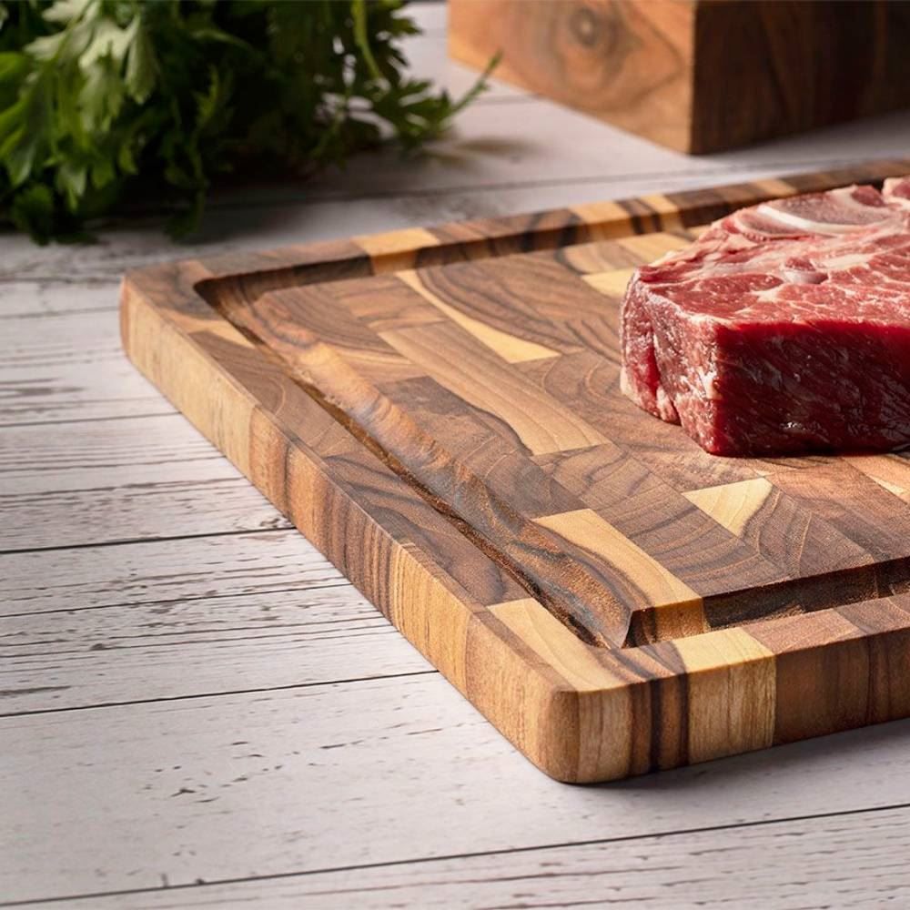 Tábua Teca De Churrasco Invertida 40X30cm Madeira Stolf - 938