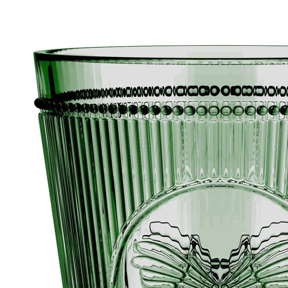 Taca Borboleta Em Vidro 325Ml A17cm Cor Verde