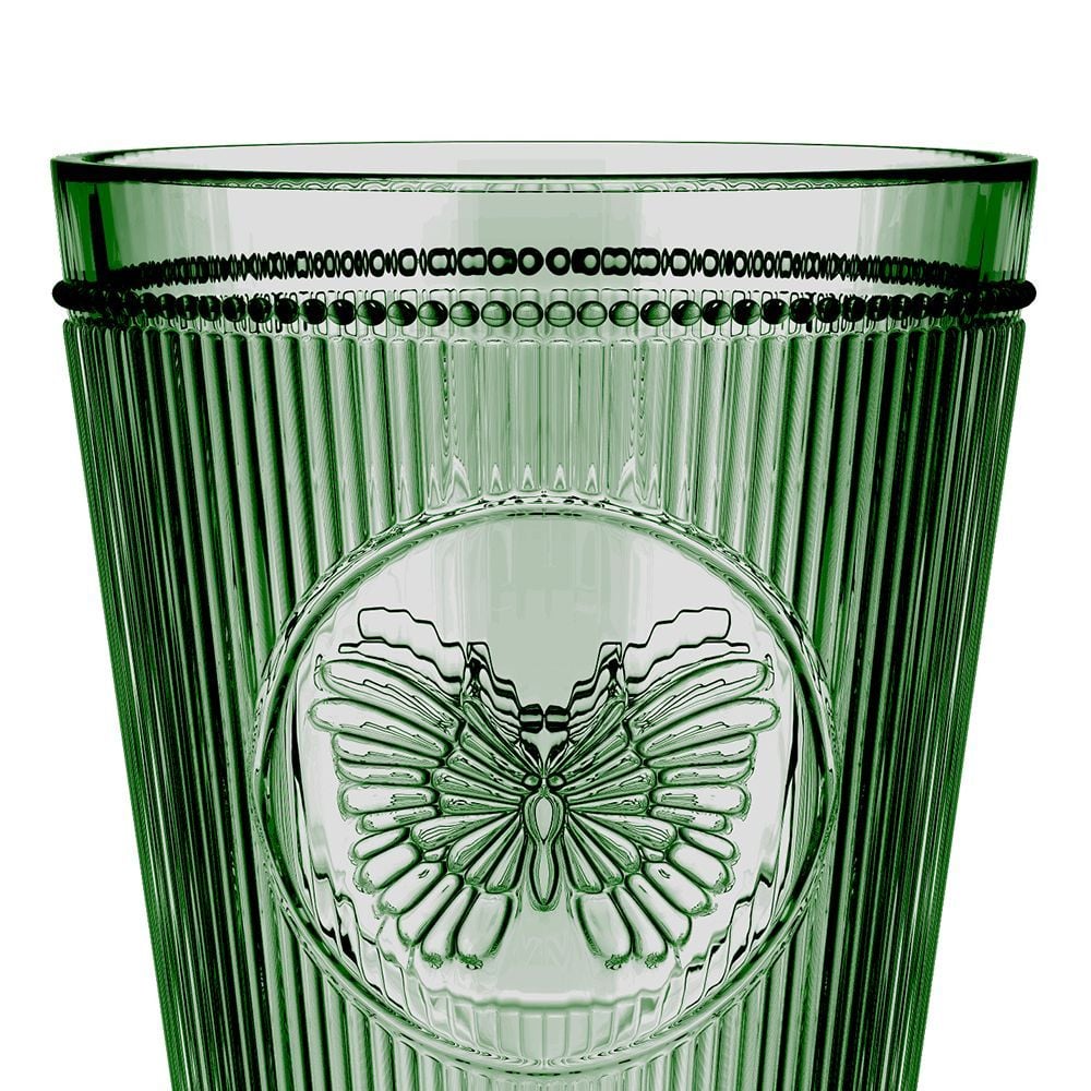 Taca Borboleta Em Vidro 325Ml A17cm Cor Verde