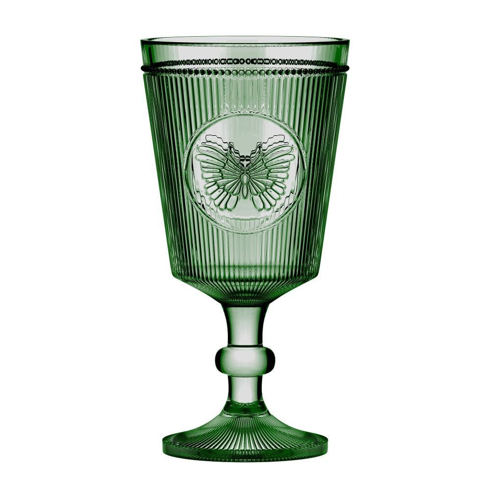 Taca Borboleta Em Vidro 325Ml A17cm Cor Verde