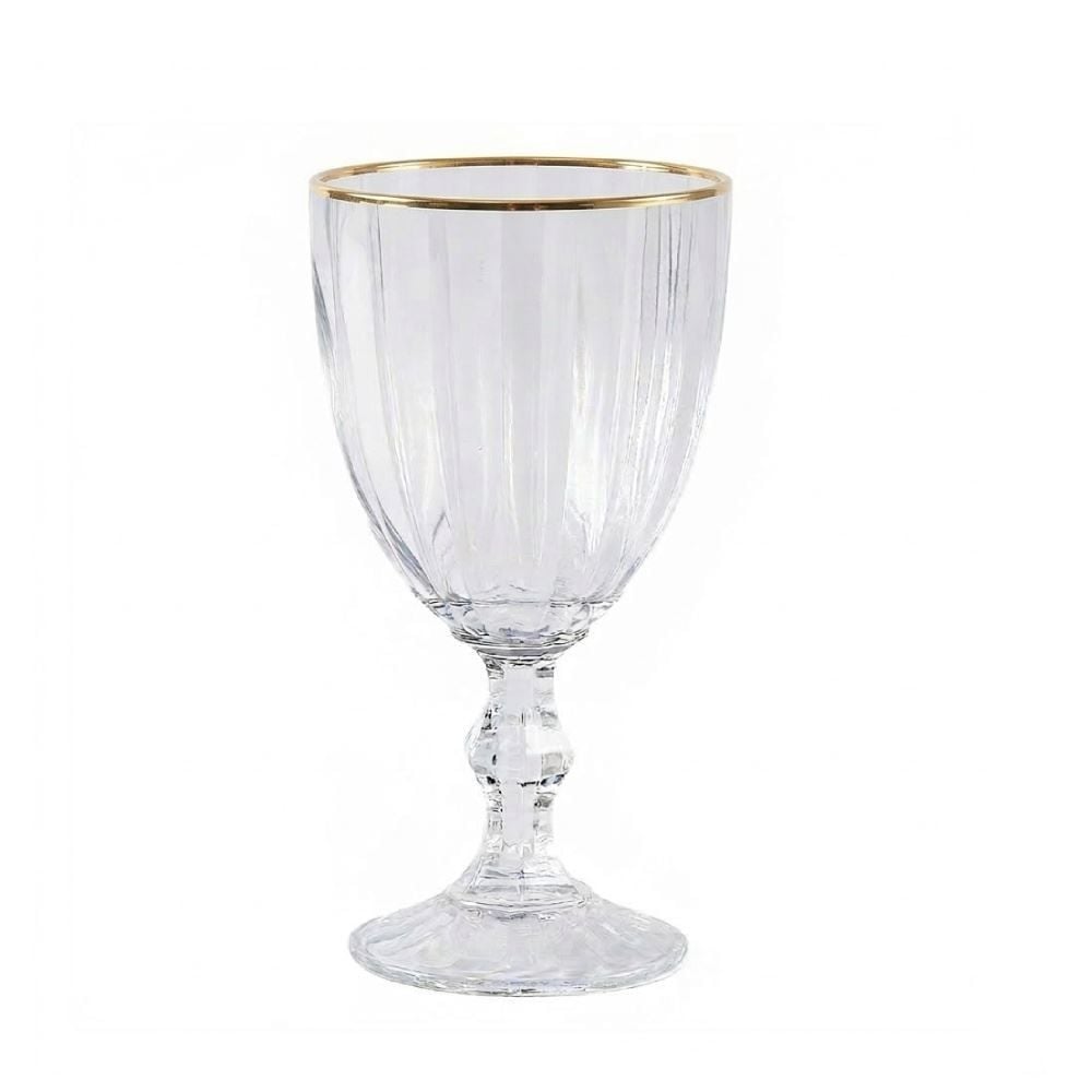 Taça de Água Atenas com Filete Dourado 320Ml - Havan Casa