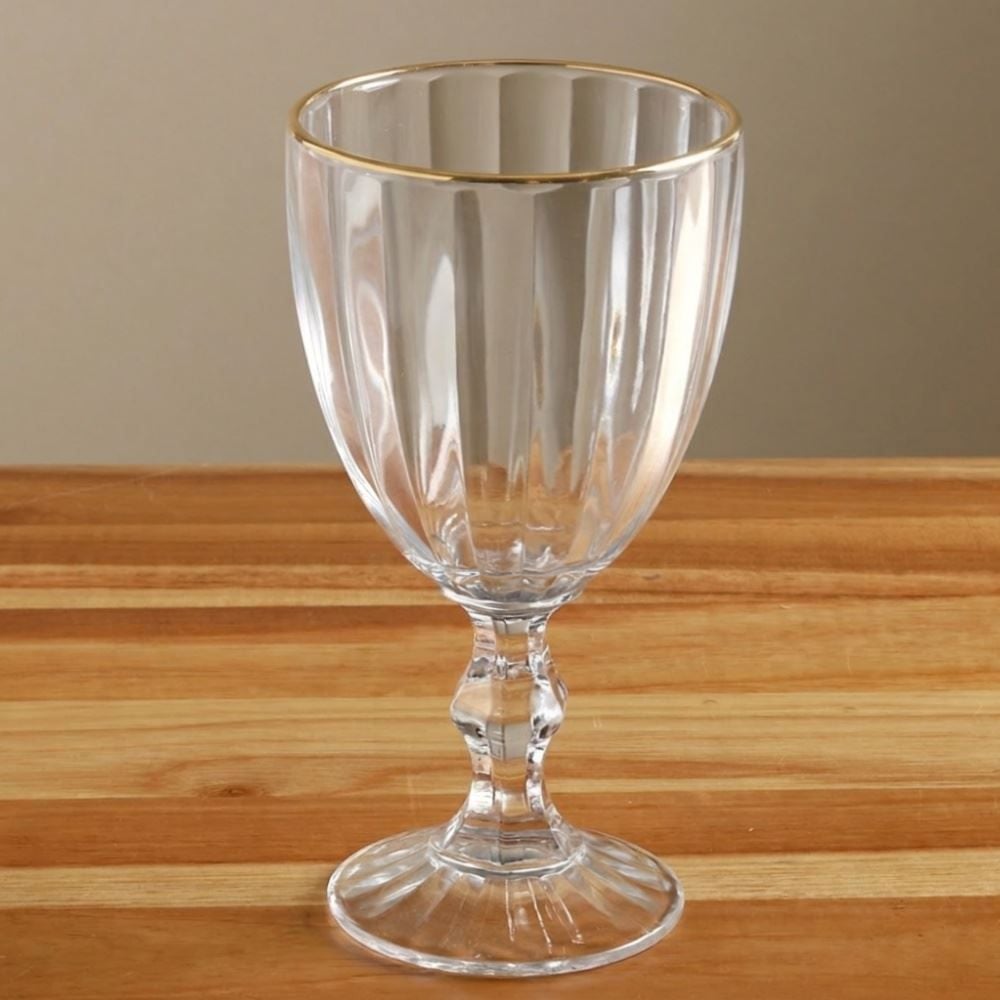 Taça de Água Atenas com Filete Dourado 320Ml - Havan Casa