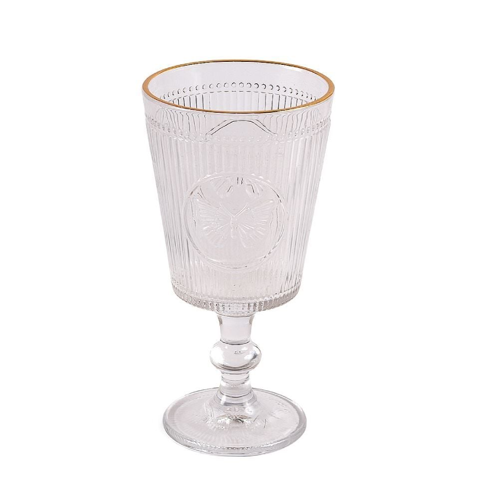 Taça de Água Borboleta Gold Rim L' Hermitage 325Ml - Filete Dourado