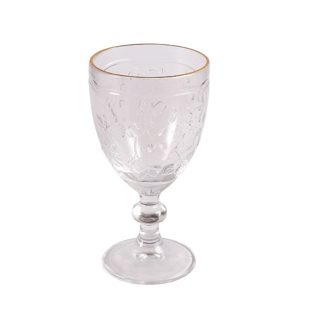 Taça de Água Borboletas com Filete Dourado Lyor - 320ml