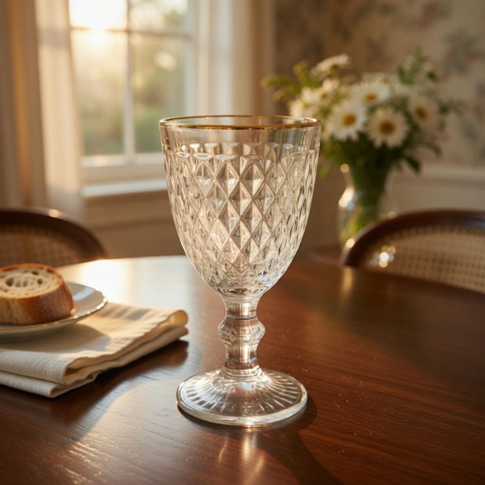 Taça de Água com Filete Dourado Havan Casa 320Ml - Vidro