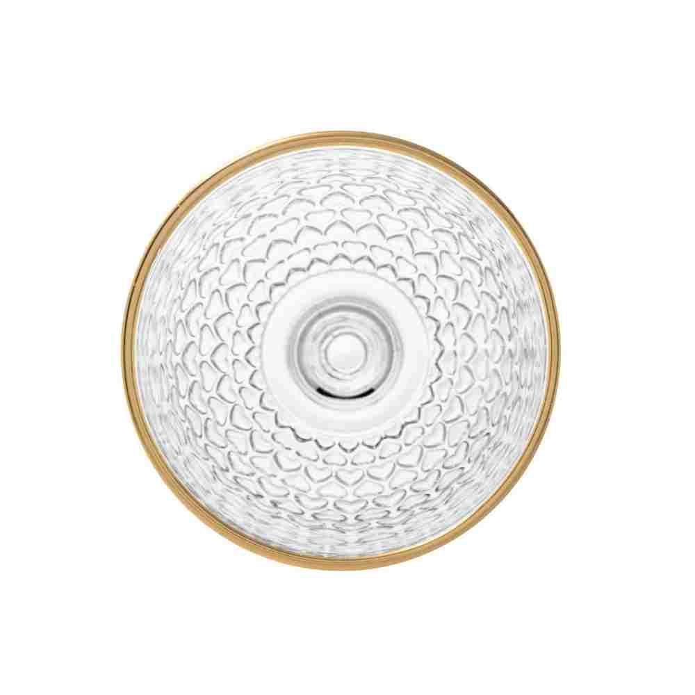 Taça De Água Coração Com Filete Dourado Lyor - 320ml