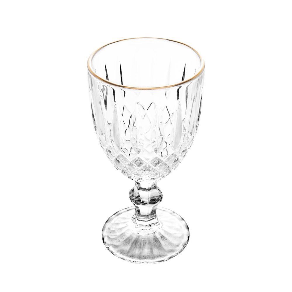 Taça De Água Greek Wolff 320Ml - Fio Dourado