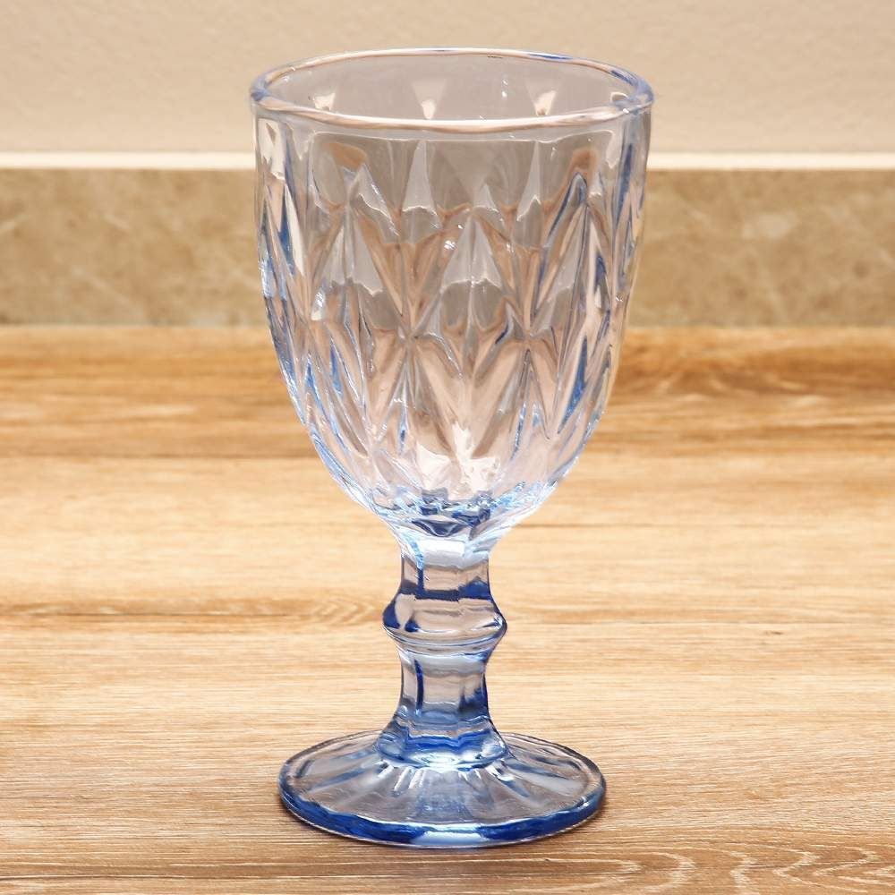 Taça De Água Bico De Jaca Diamante Havan Casa 320Ml - Azul Claro