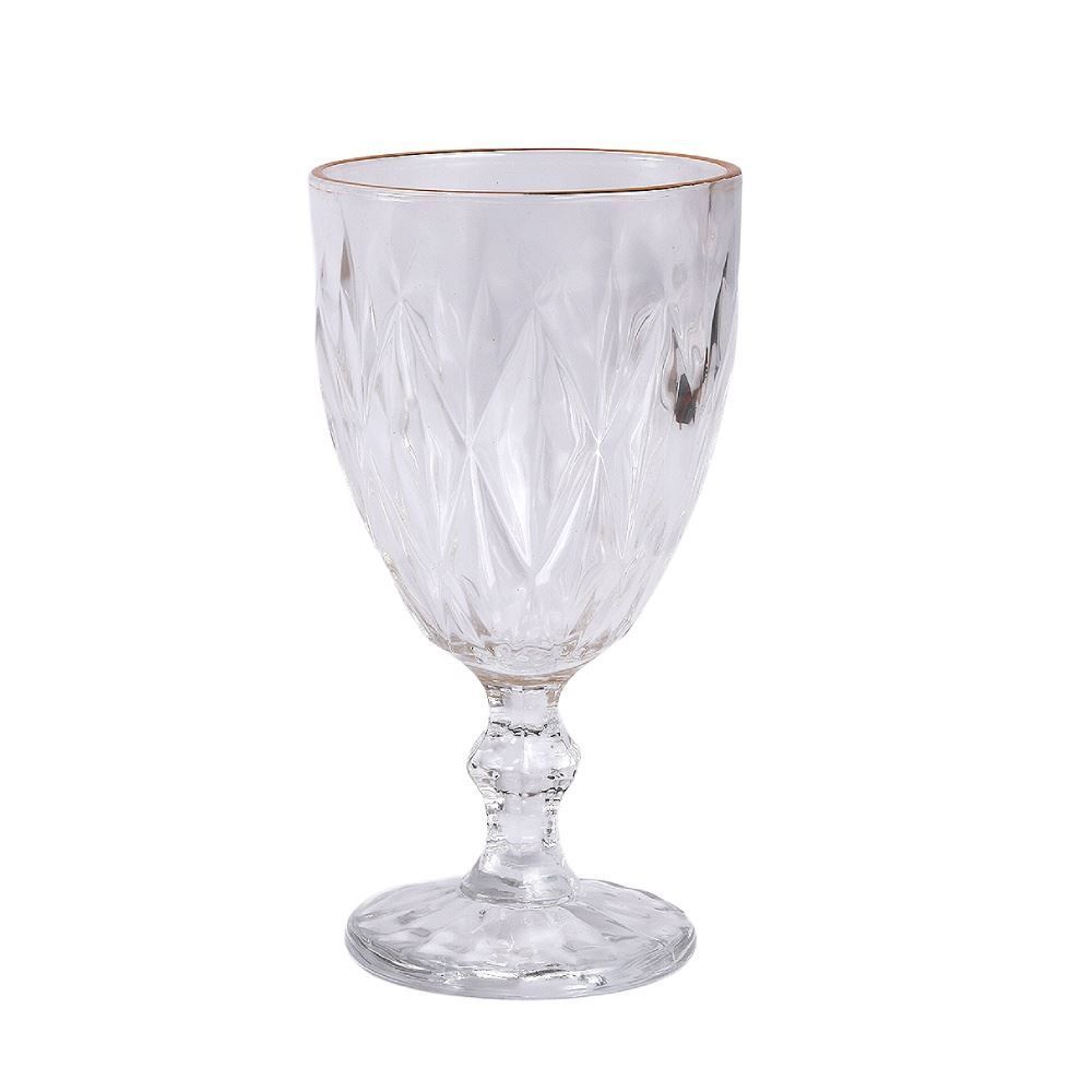 Taça de Água Havan Casa com Filete Dourado 320Ml - Transparente 