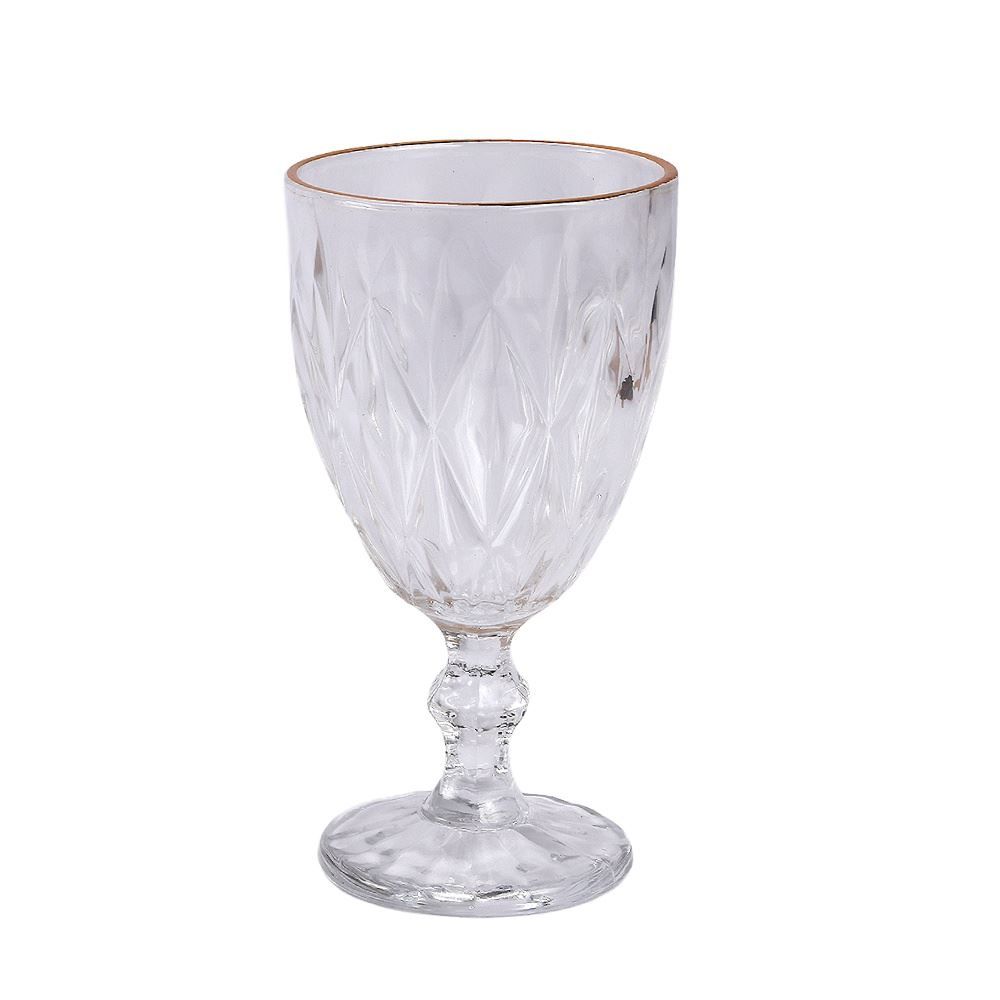 Taça de Água Havan Casa com Filete Dourado 320Ml - Transparente 