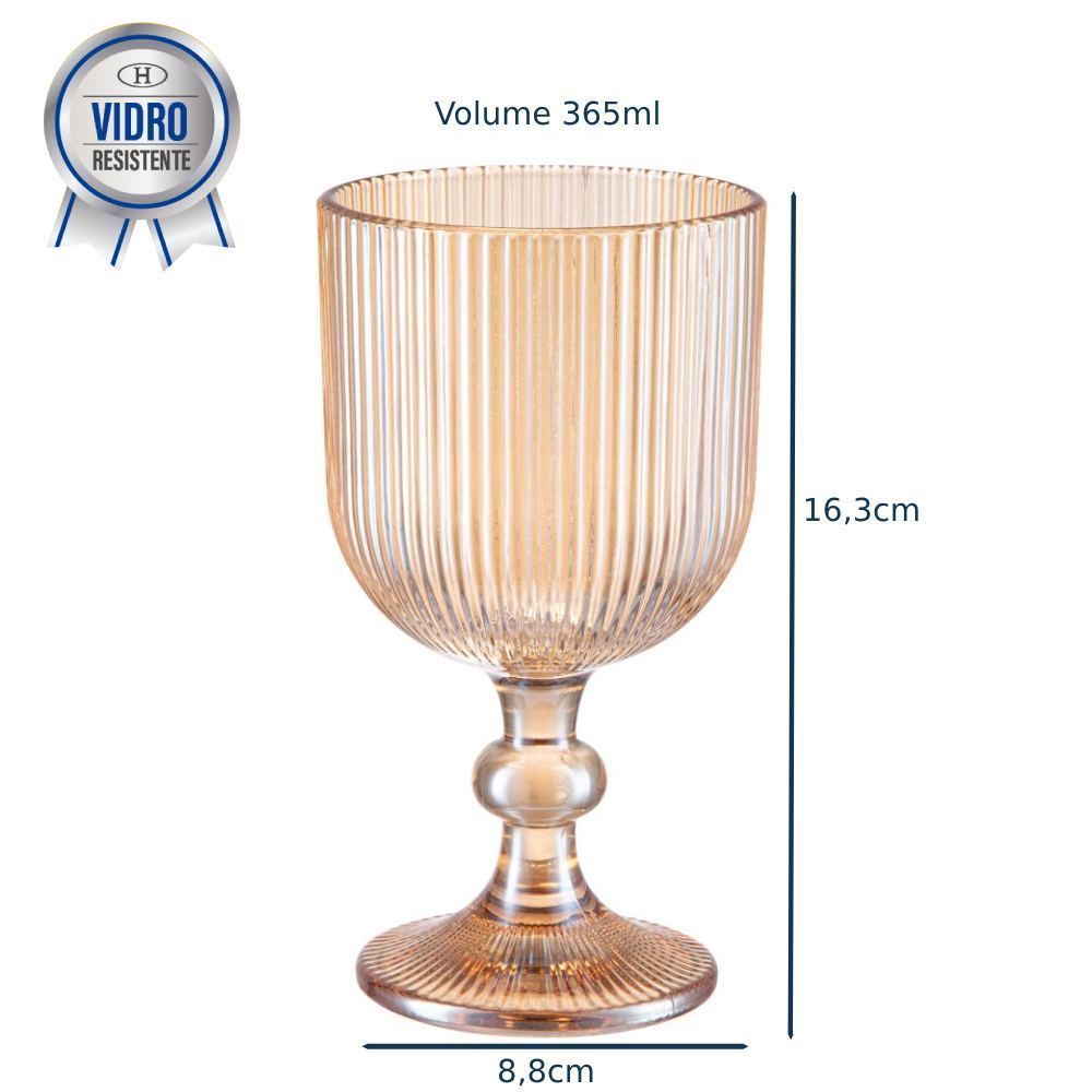 Taça De Água Vidro Cameratta 365Ml - Ambar
