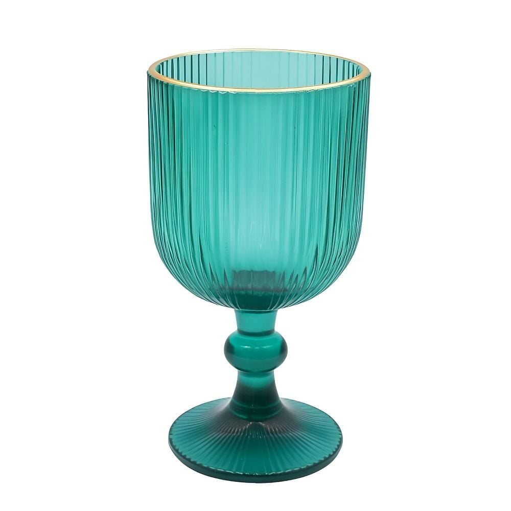 Taça de Água Premium Filete Dourado Havan Casa 365Ml - Verde