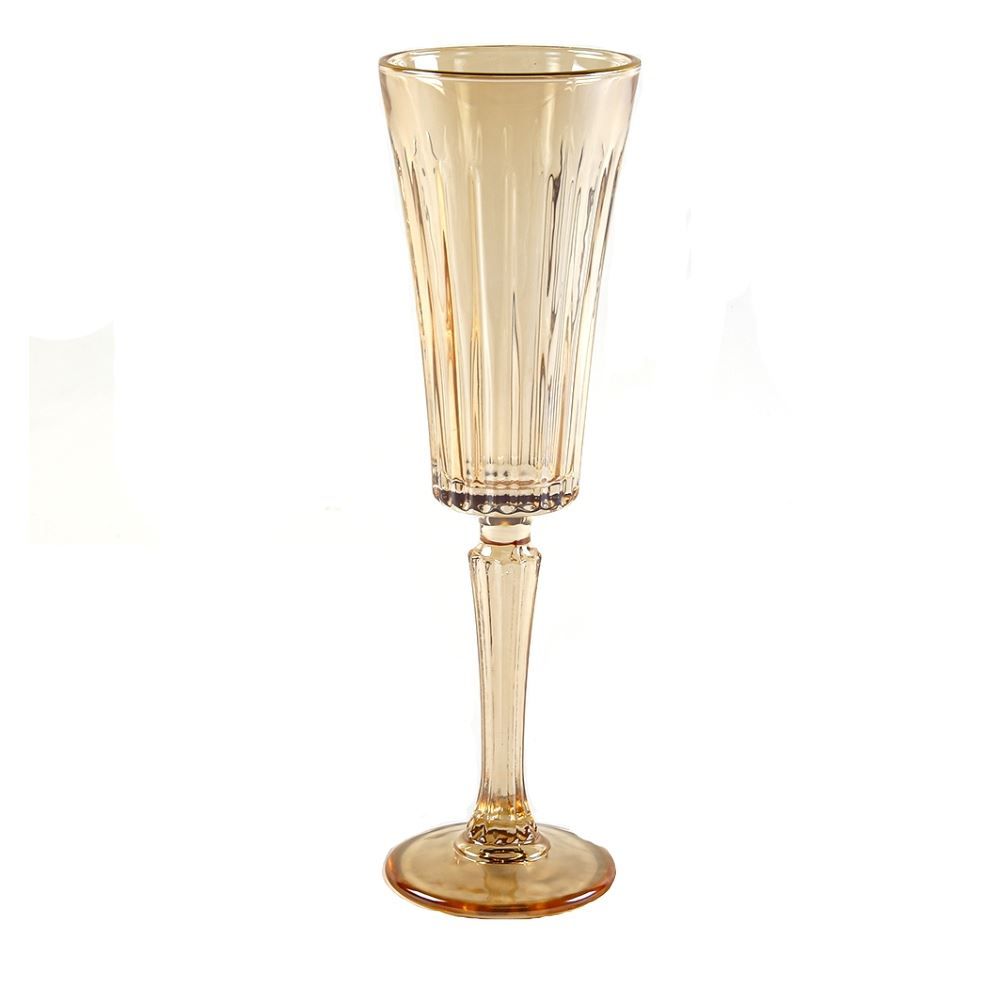 Taça De Champanhe Egeu Filete Dourado Hauskraft 180Ml - Ambar