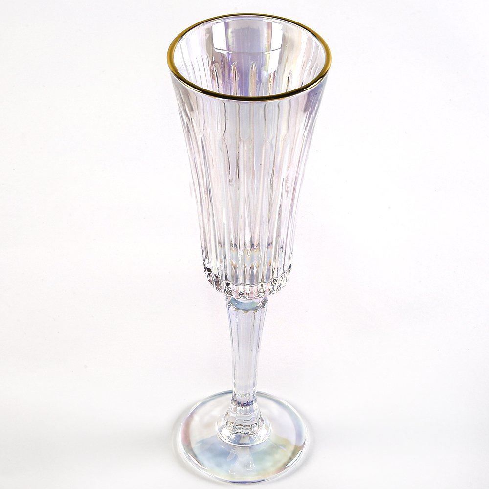 Taça De Champanhe Egeu Filete Dourado Hauskraft 180Ml - Rainbow