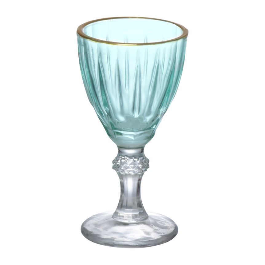 Taça De Licor Dominic Filete Dourado Hauskraft 55Ml - Verde