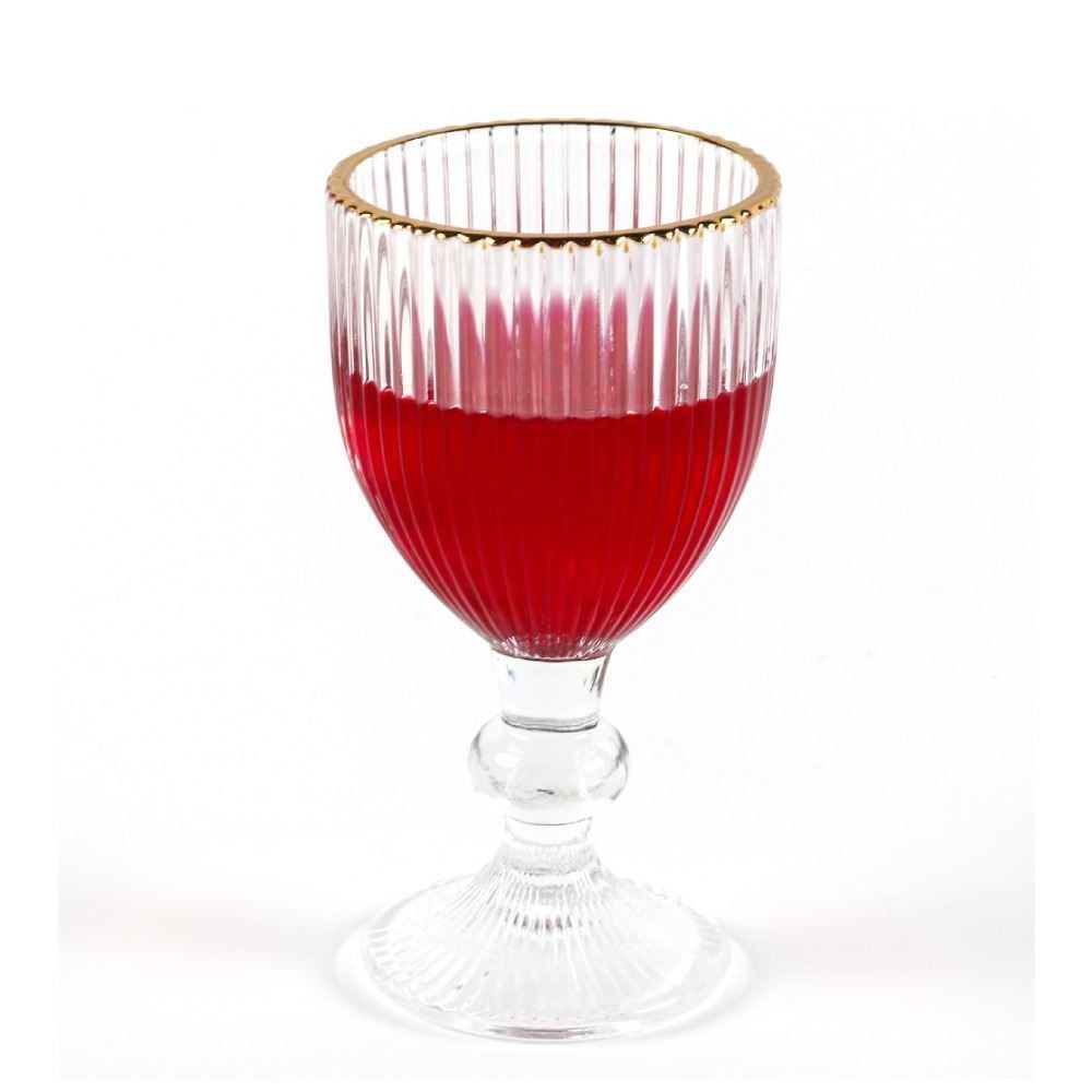 Taça De Licor Vidro Hauskraft Filete Dourado 60Ml - Transparente 