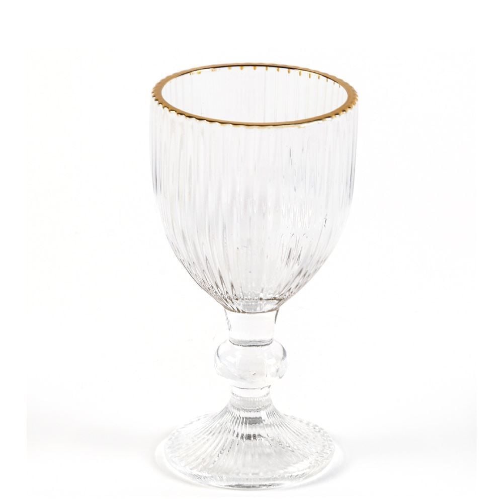 Taça De Licor Vidro Hauskraft Filete Dourado 60Ml - Transparente 