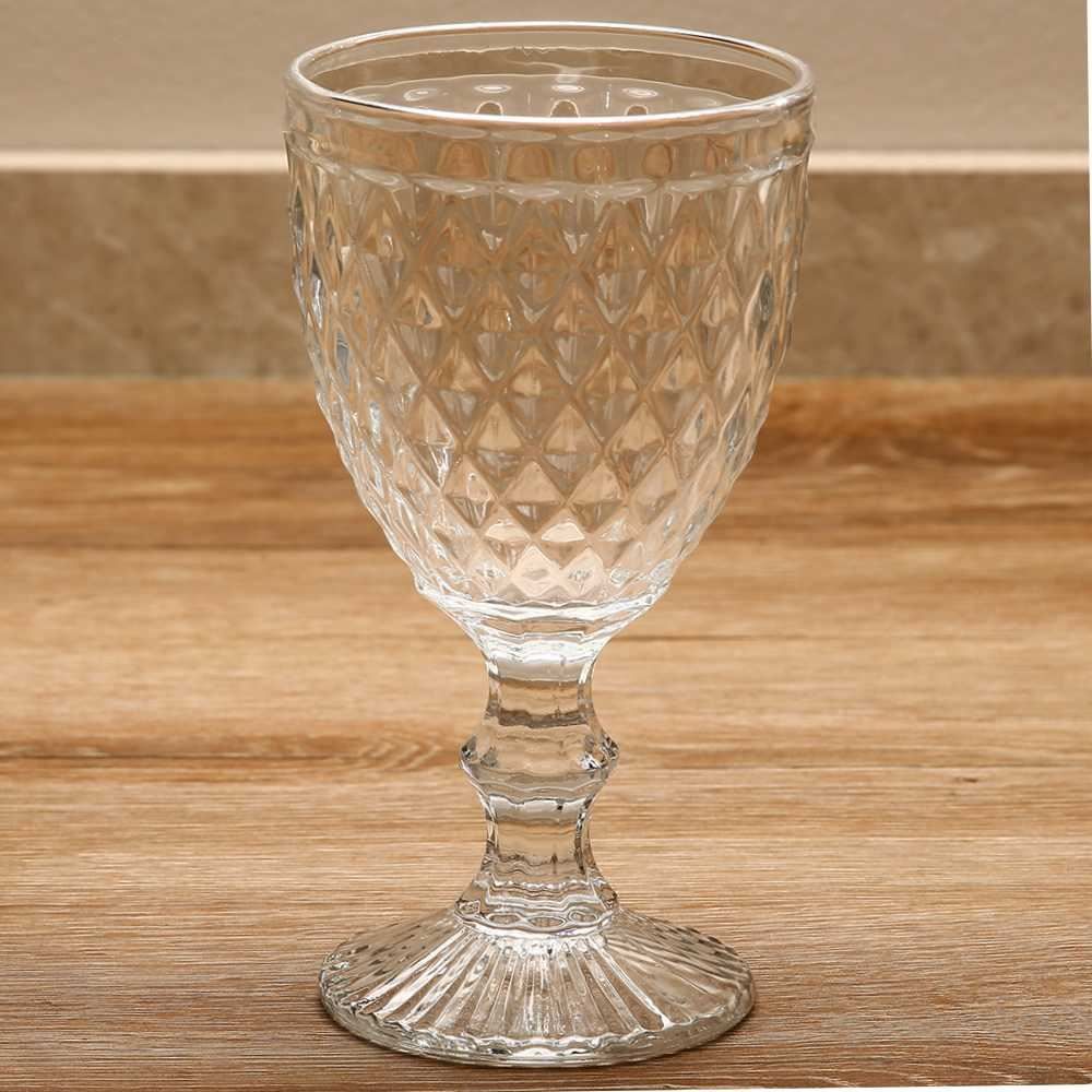 Taça De Vidro Filete Prata Havan Casa 324Ml - Transparente