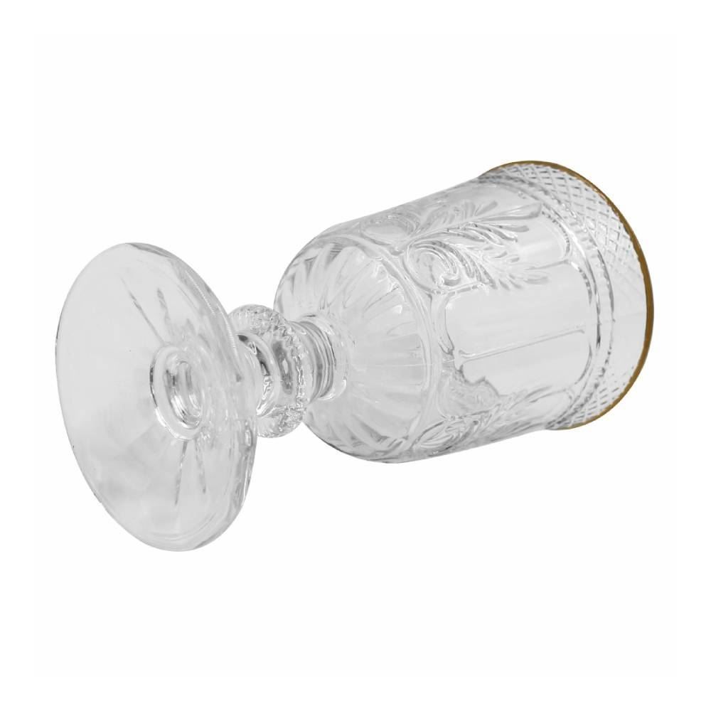 Taça De Vidro Florença Havan Casa Filete Dourado - 350ML