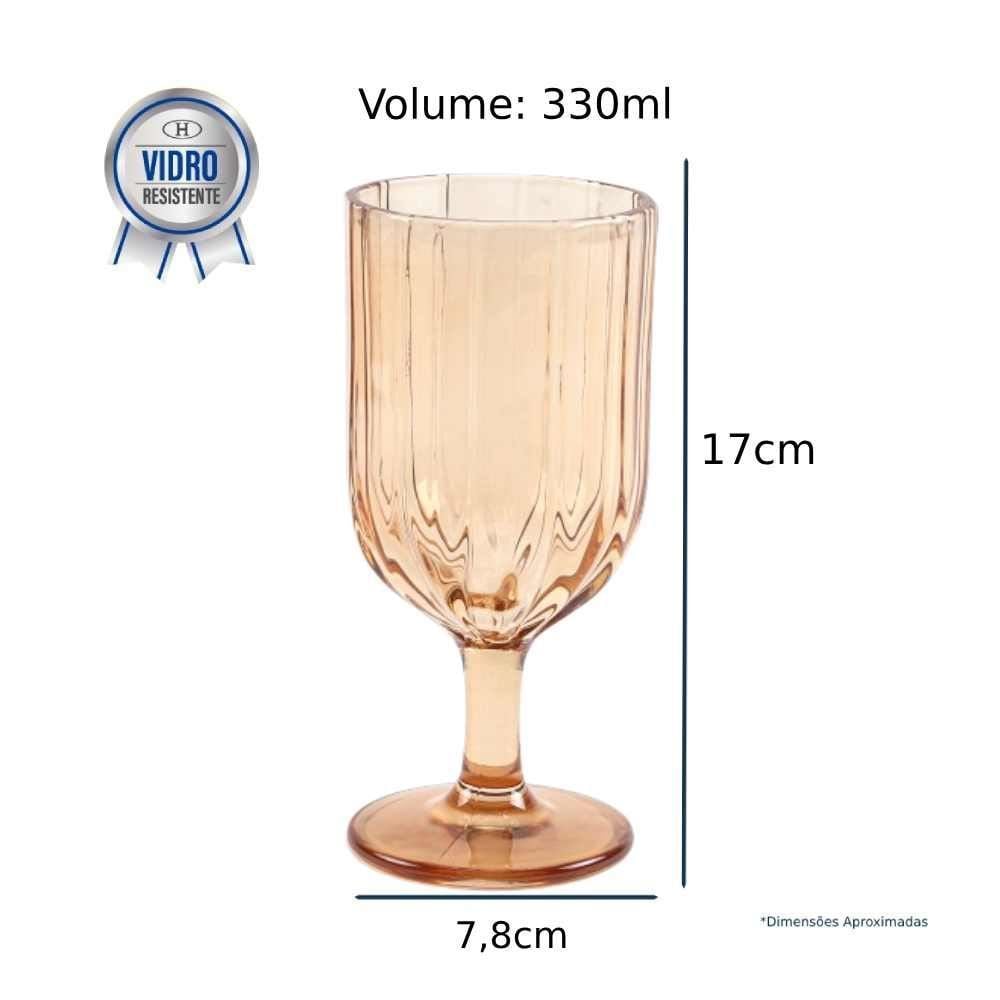 Taça De Vidro Refinatto L" Hermitage 330Ml - Âmbar