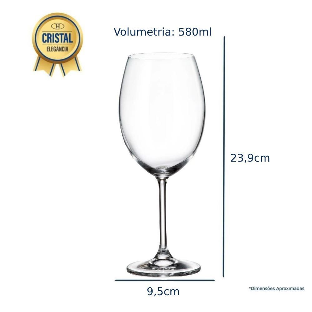 Taça De Vinho Bohemia Requinte 580Ml - Havan Casa