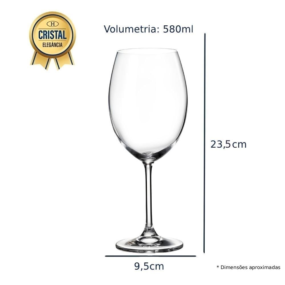 Taça Cristal Bohemia Requinte 580Ml - Transparente