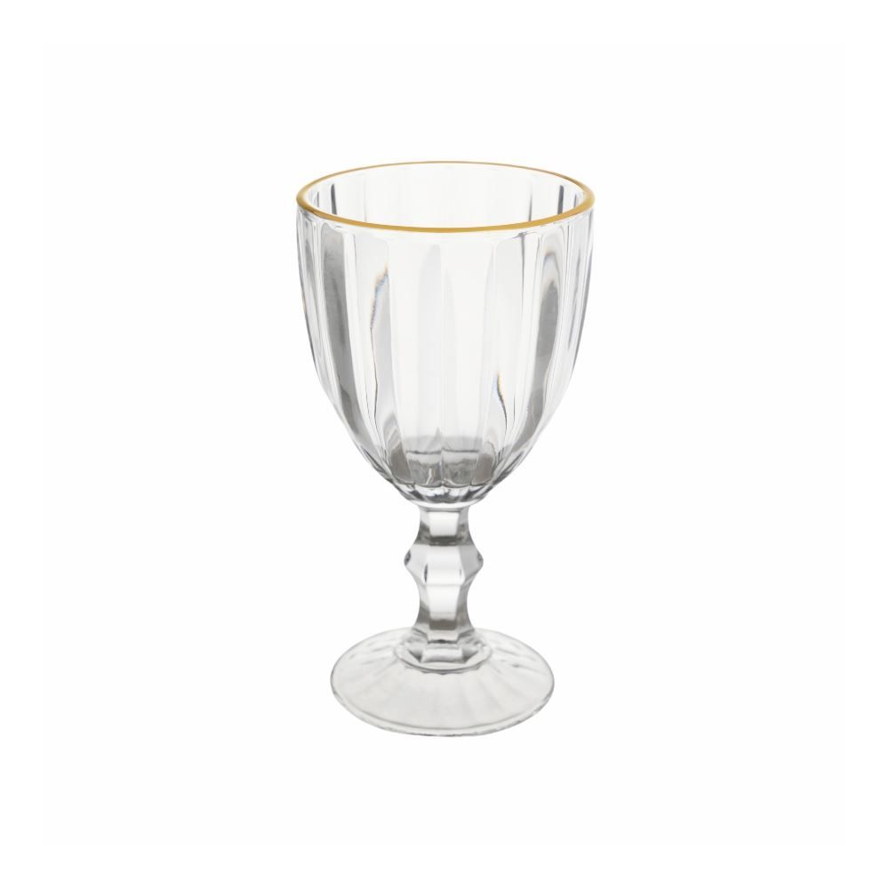 Taça De Vinho Com Borda Dourado Atenas 320Ml - Havan Casa