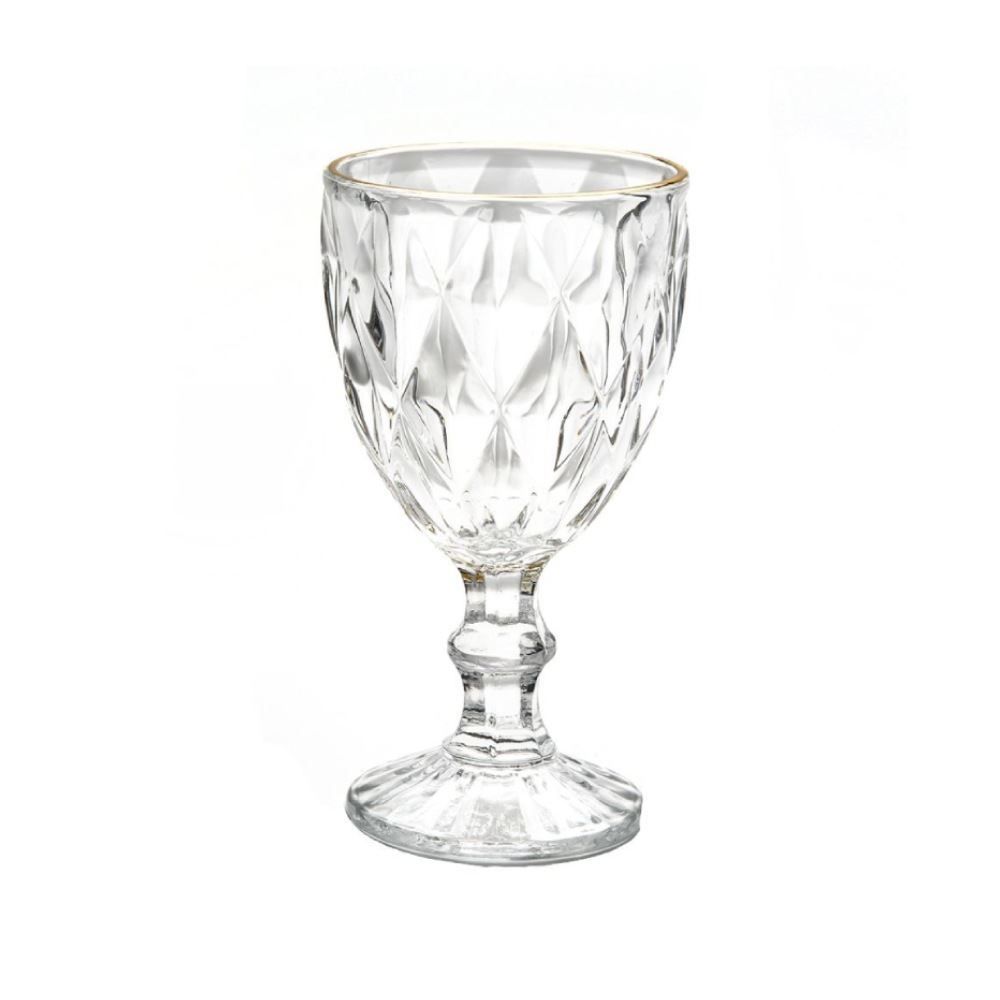 Taça Com Filete Dourado Havan Casa 320Ml - Transparente