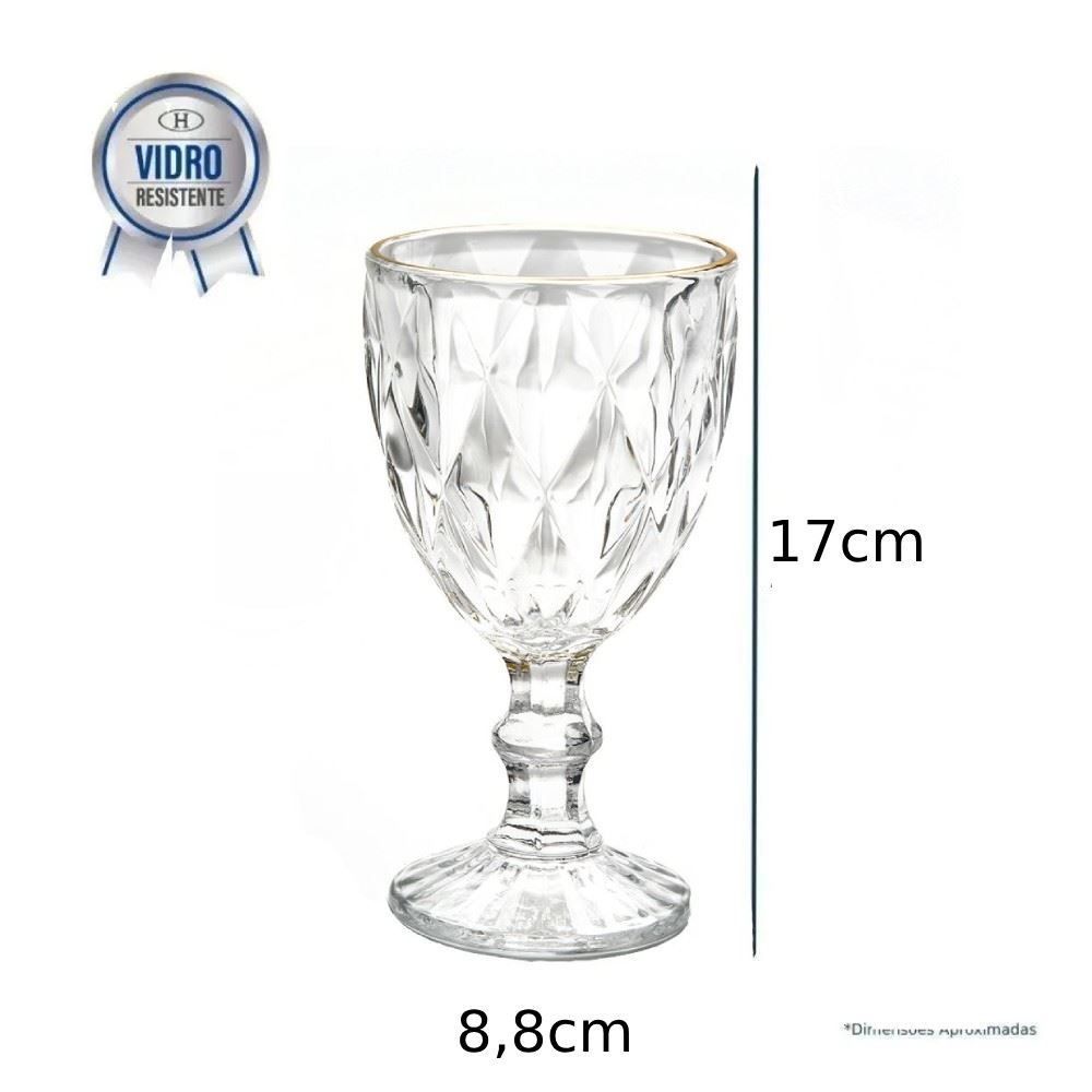 Taça Com Filete Dourado Havan Casa 320Ml - Transparente