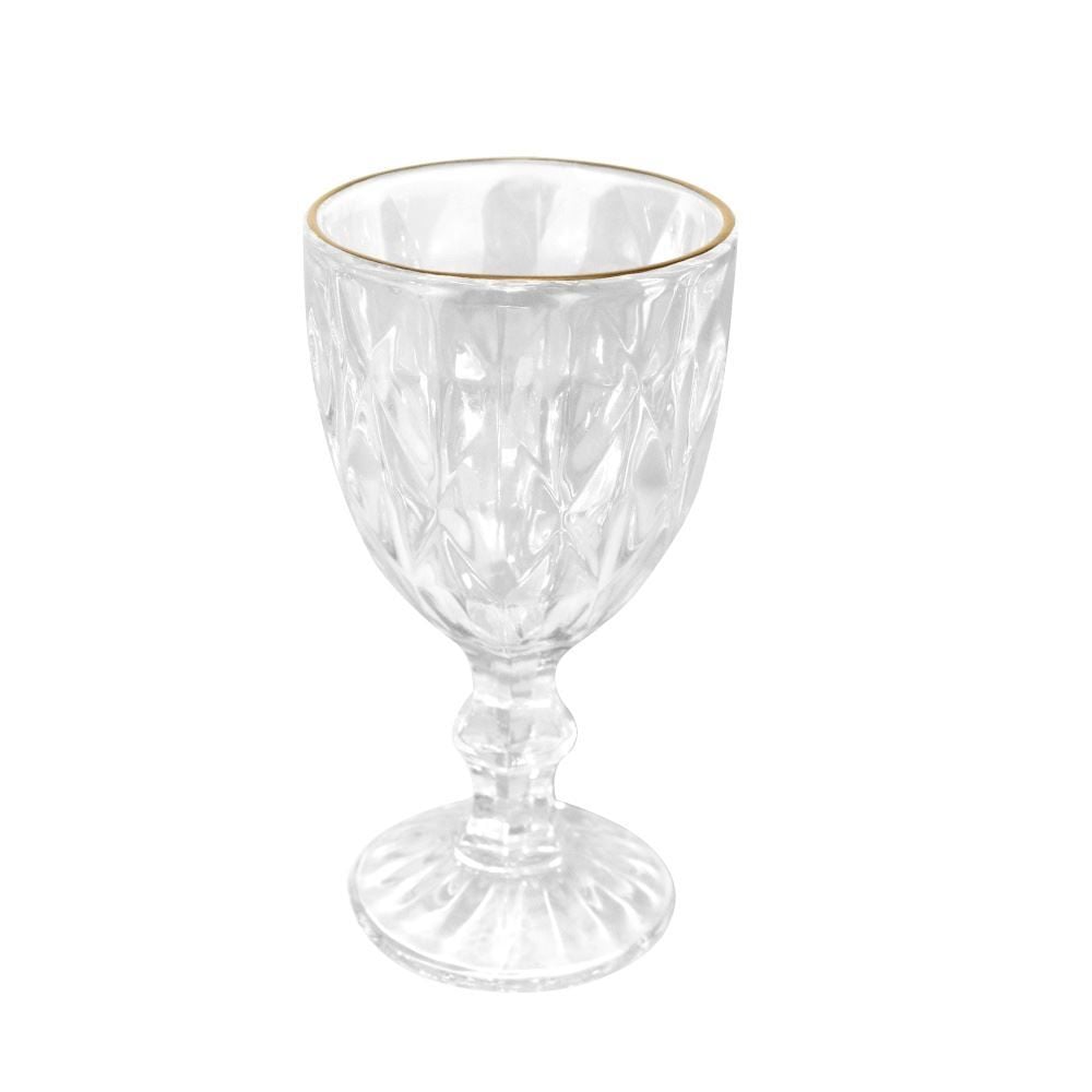 Taça de Água Havan Casa com Filete Dourado 320Ml - Transparente 