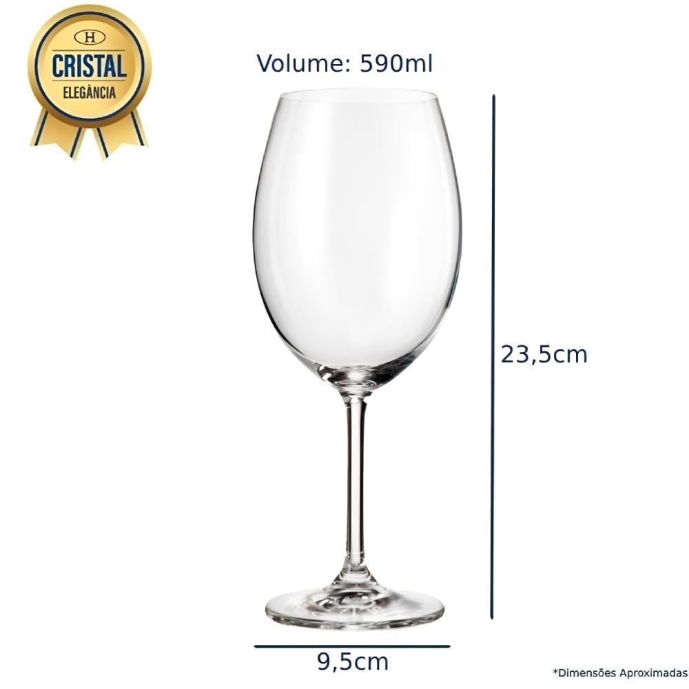 Taça Cristal Bohemia Requinte 590Ml - Transparente