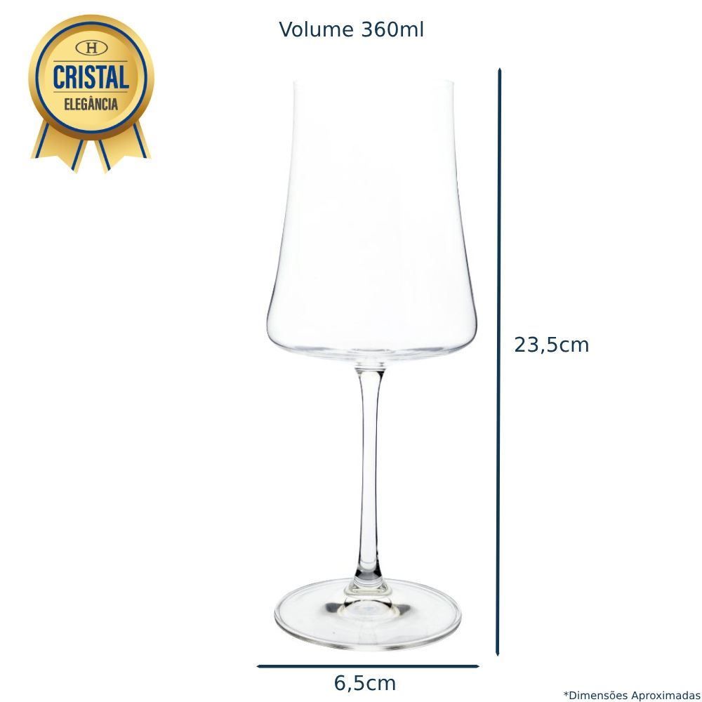 Taça de Vinho Cristal Xtra Bohemia 360Ml - Transparente