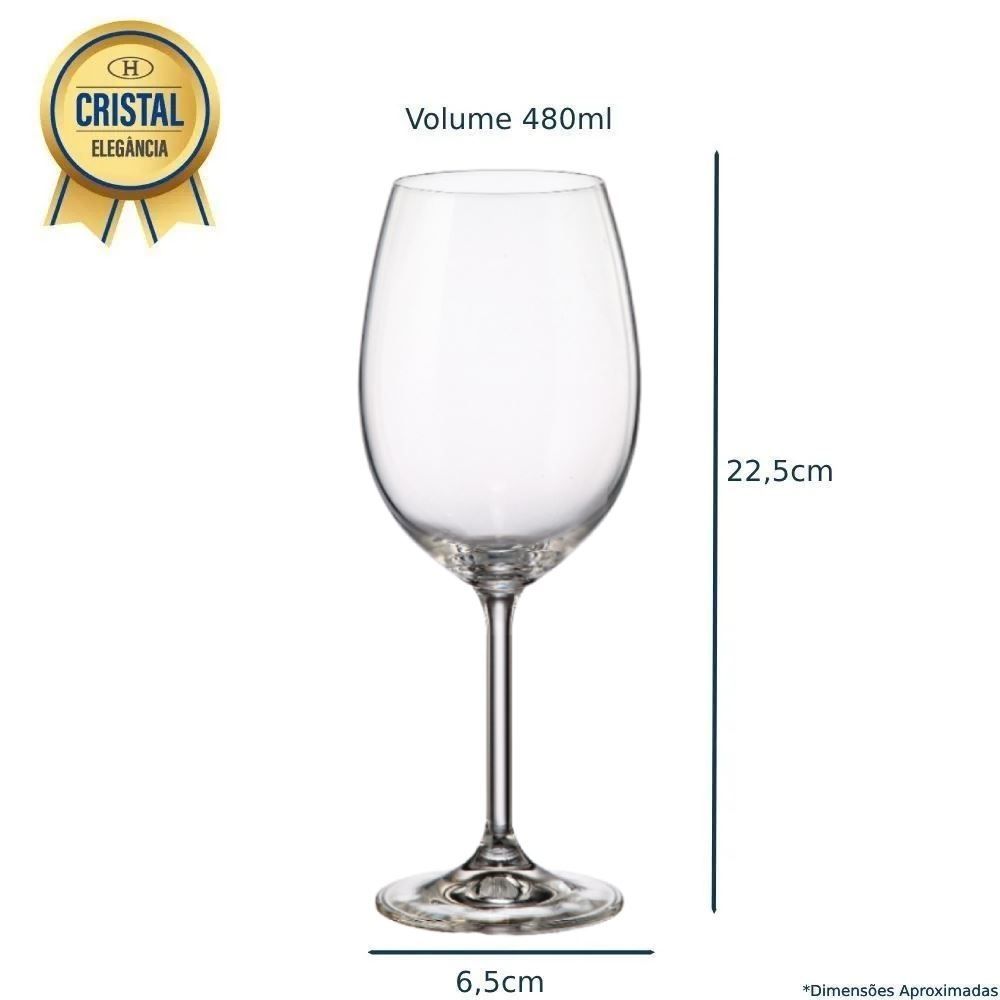 Taça De Vinho De Cristal Requinte Bohemia 480Ml - Transparente