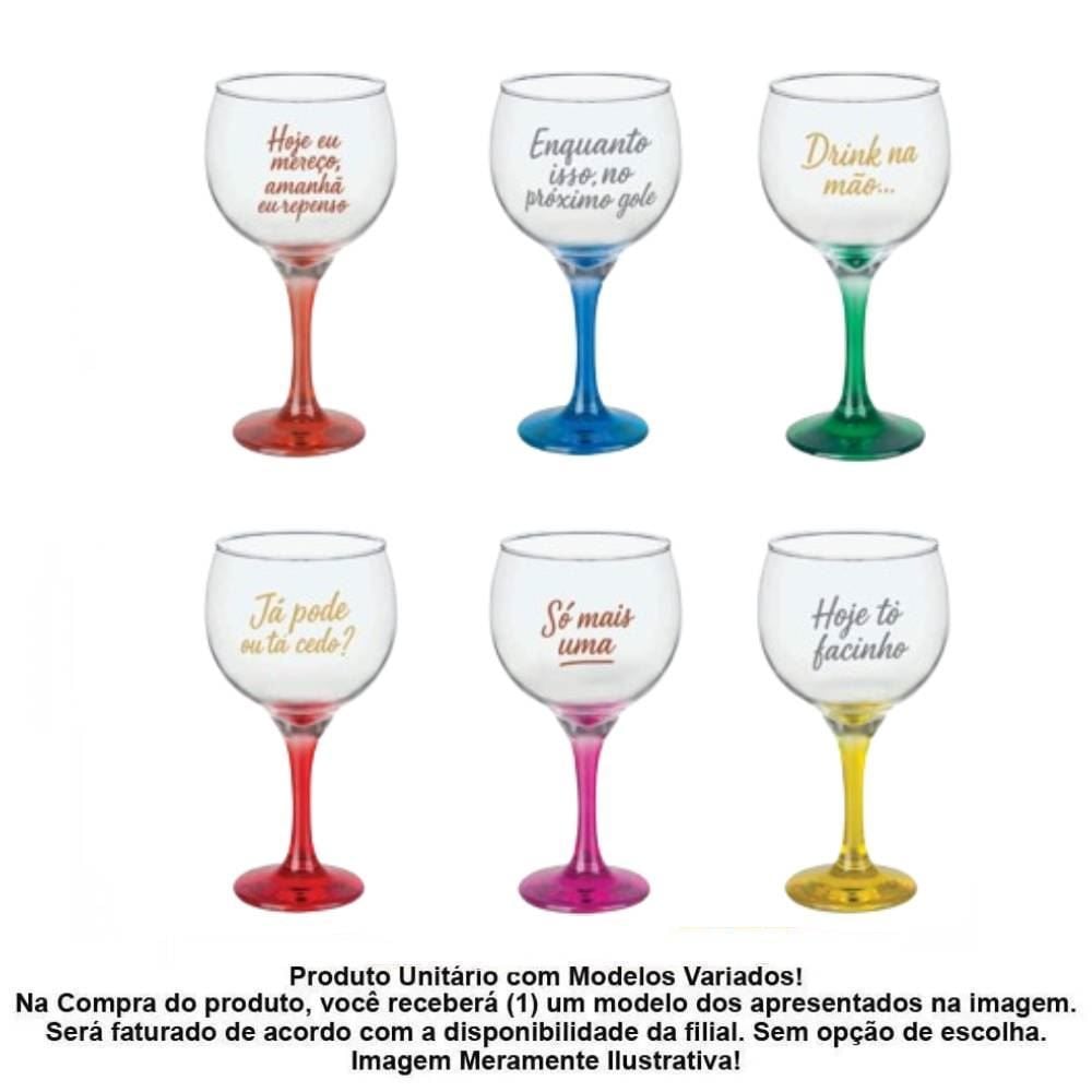 Taça Gin Frases Metalizadas 600Ml Decormartin - Sortido