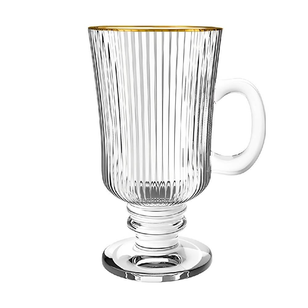 Taça Irish Coffee Cameratta Com Borda Dourada 230Ml L'hermitage - Vidro