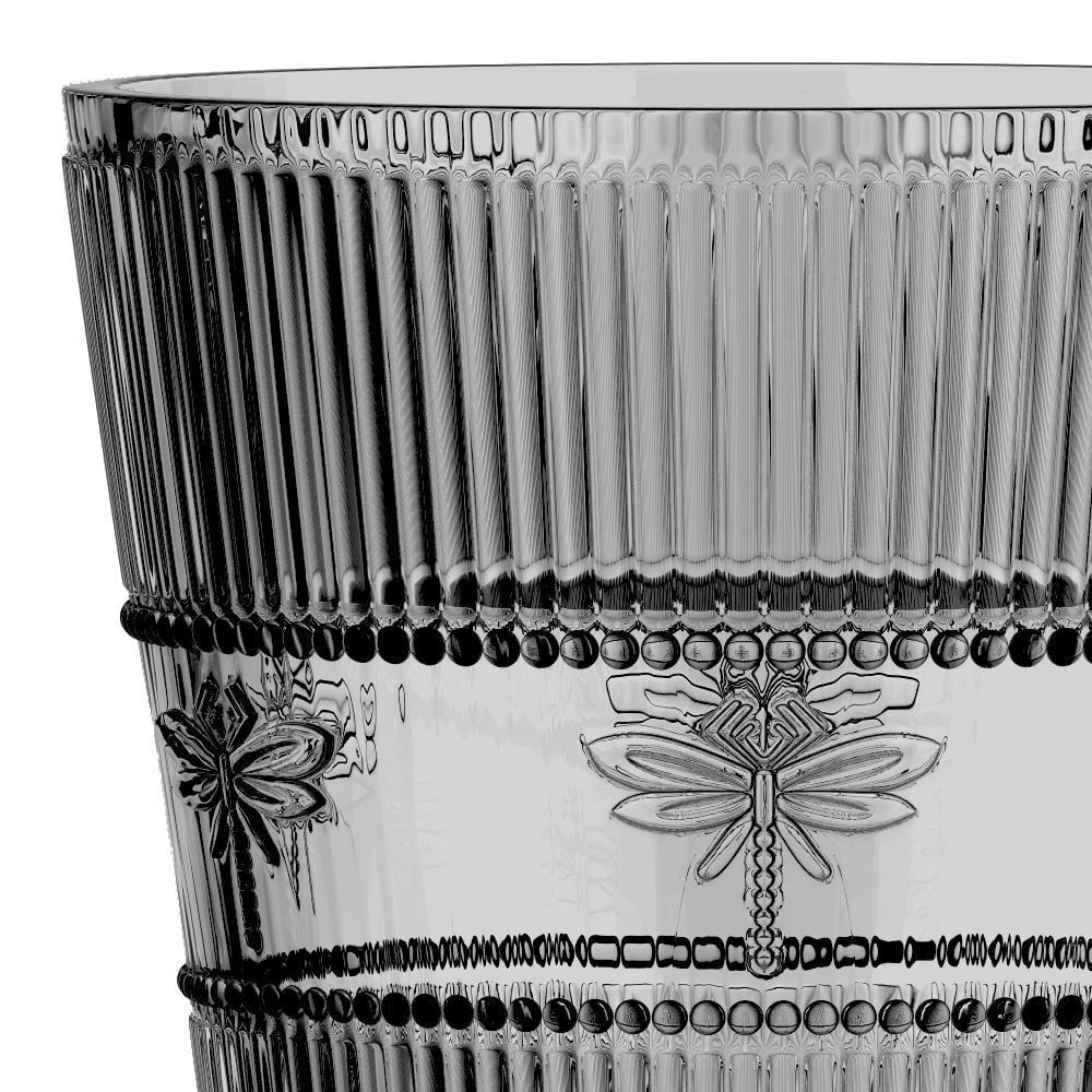 Taça Libélula Em Cristal Ecológico L Hermitage 325Ml A17cm Cinza