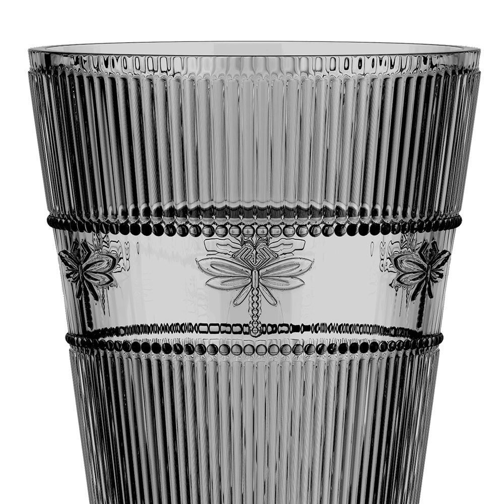 Taça Libélula Em Cristal Ecológico L Hermitage 325Ml A17cm Cinza